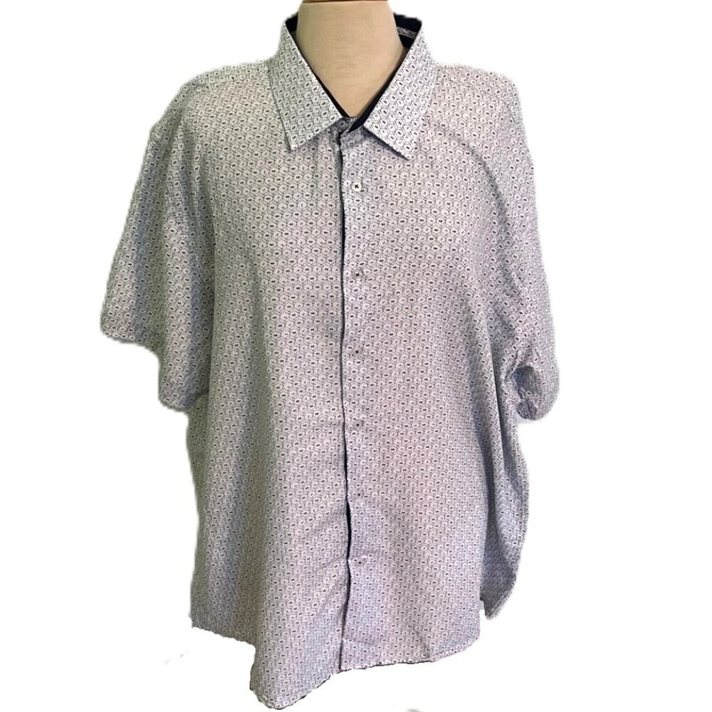 Rosso Milano Italy Men's Big & Tall 3XL Button Up Short Slv Shirt Preppy Career